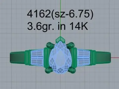 3 Stone Ring 4162 3D print model