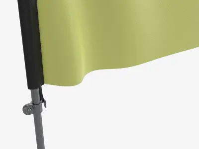 Feather type flag on flagpole 3D model