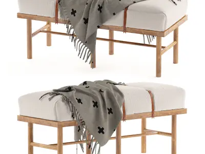 Safari Bench with blanket 3D model
