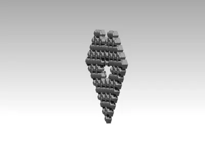 pixel love heart 3D print model