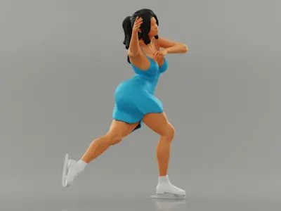 Ice Skating Girl Dress 3D print model