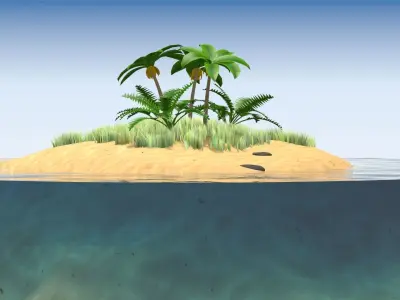 palm island Free low-poly 3D model