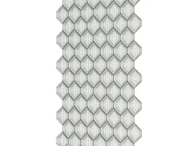 White Hexagonal Wall Panel 3D model