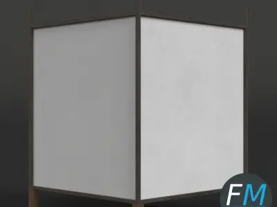 Japanese table lamp 2 3D model