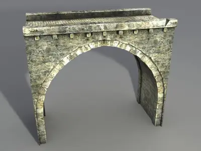 Bridges stone tower Low-poly 3D model