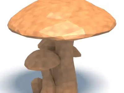 Mushrooms Low Poly 3D print model