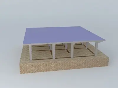 pilla square table with top 3D model