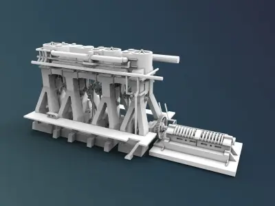 Steam Engine Ship 3D print model