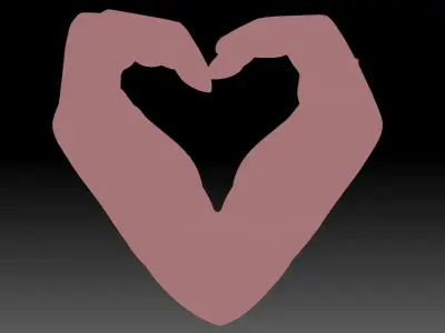 Hands and heart 3D print model