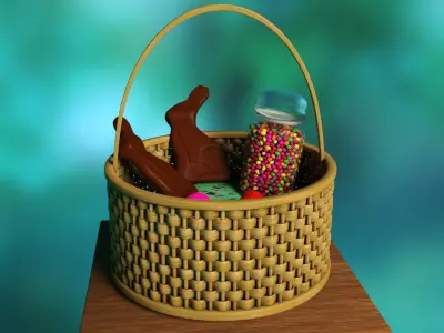 basket table decor 3D model