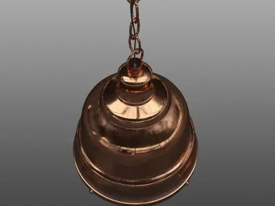 Copper Pendant Light Low-poly 3D model
