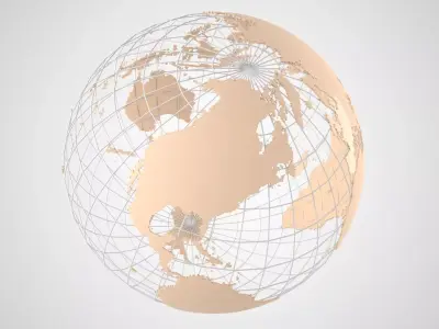 Globe News Skeleton Sand Color 3D model