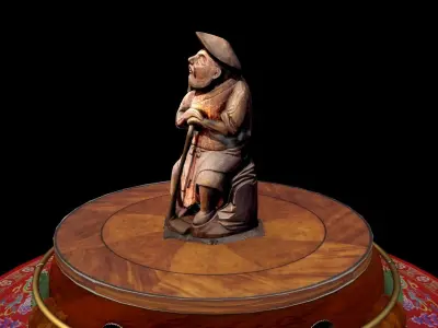 Chinese bamboo carving figure  3D model