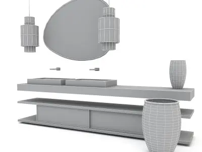 bohemian bathroom toilet 01 model Low-poly 3D model