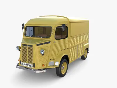 Generic 40s Van with interior 3D model