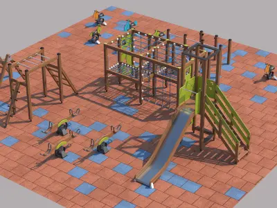 Modern playground 3 3D model