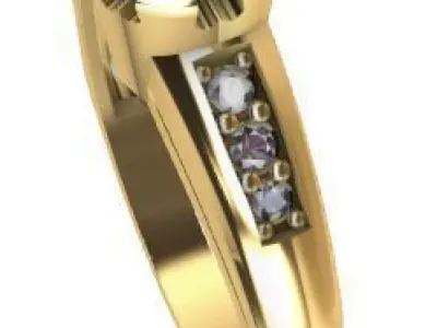 Women solitaire ring 3dm stl render detail 3D print model Free 3D print model