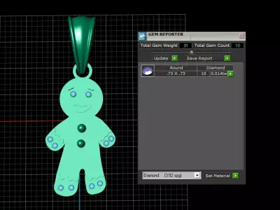 Gingerbread Man Pendant 3D Printable  Model 3D print model