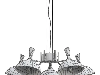 Ambrella-Light-Traditional light chandelier in brass and clea... 3D model