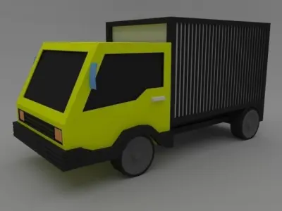 Low-Poly Truck delivery 3D model