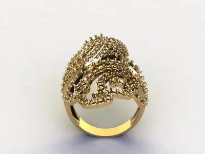 women ring design R58 3D model
