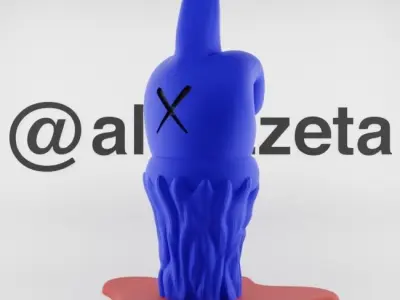 Kaws Fuck Fake Friends BFF Textured Low-poly 3D model