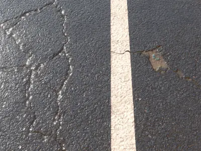 Wet asphalt 34 png pbr seamless 4k 3D model