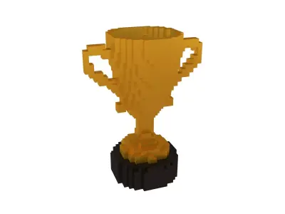 Voxel Trophy v1 008 Low-poly 3D model