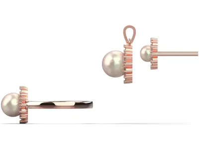 Pearl jewelry stl 3dm Pendant Earring Ring Jewelry Set ps0013 3D print model