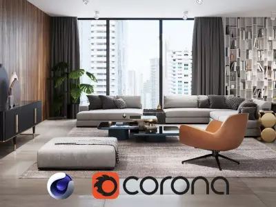 Apartment Scene for Cinema 4D and Corona Renderer 3D model