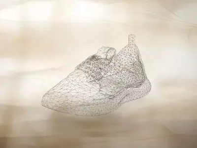 A pair of used sport shoe 017 Low-poly 3D model