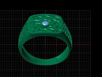 Print Ready STL 3DM  Gents Rings Diamond Men Ring  3D print model 74