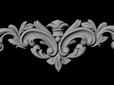 Central decor ornament for furniture 3D model 913