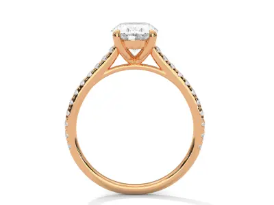 solitaire wedding ring with detail images and 360 render videos 3D print model