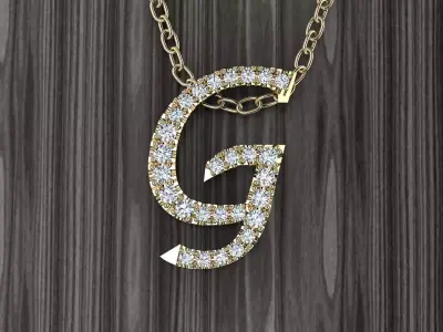 Jewelry Alphabet Pendant G 3D print model