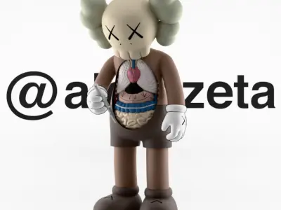 Kaws Hollowed Textured Low-poly 3D model