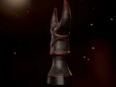 Totem demon horn Low-poly 3D model