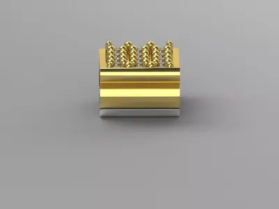 Diamond Box Clasp Two-Tone Gold Model gl0017 3D print model