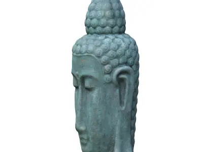 Garden sculpture Meditating Buddha Head 3D model