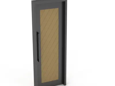 3D model modern office door Low-poly 3D model