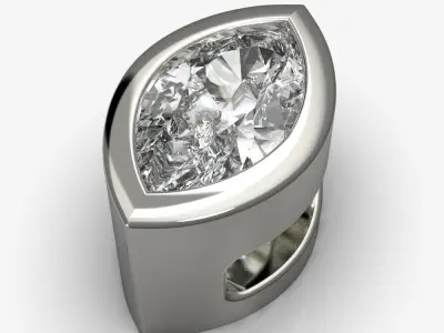 Diamond pendant marquis   3D print model