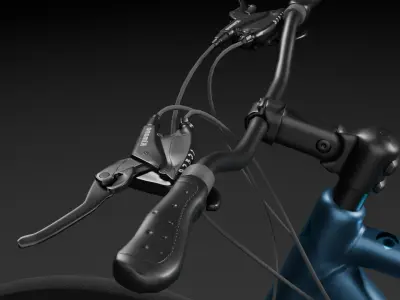 Blue Bicycle Low-poly 3D model
