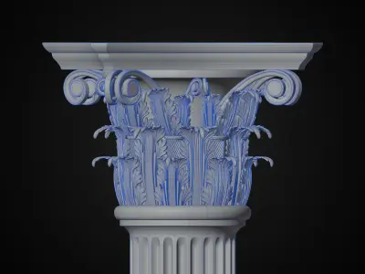 Ancient Style Roman Pillar - Corinthian Column  3D model