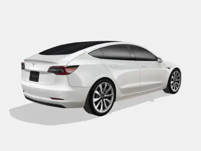 Tesla Model 3 2018 Low-poly 3D model