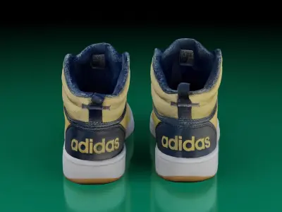 Adidas Hoops 3 Mid Shoe pair LP Game ready Low-poly 3D model