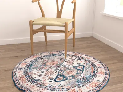 Round Rug Set 65 3D model