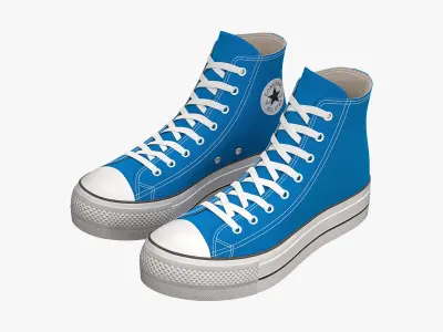 Chuck Taylor All Star Lift Platform High Top Blue 3D model