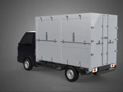 BOB TRUCK COURIER CARGO BOX CAR TRAILER PACKAGE DIESEL PICKUP 3D model