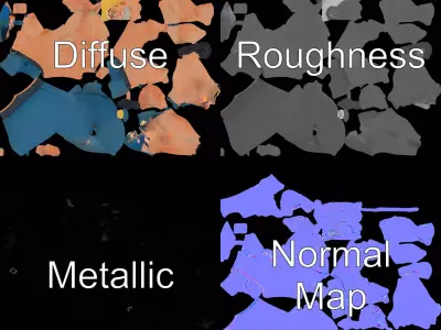 Cartoon Muscle Man Blue Shorts model pack Low-poly 3D model