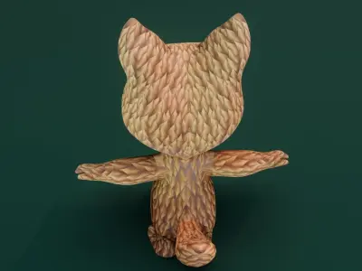 Cartoon Red Wolf 3D Model Low-poly 3D model